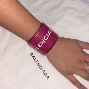 BALENCIAGA Lambskin Slap Bracelet / Cuff